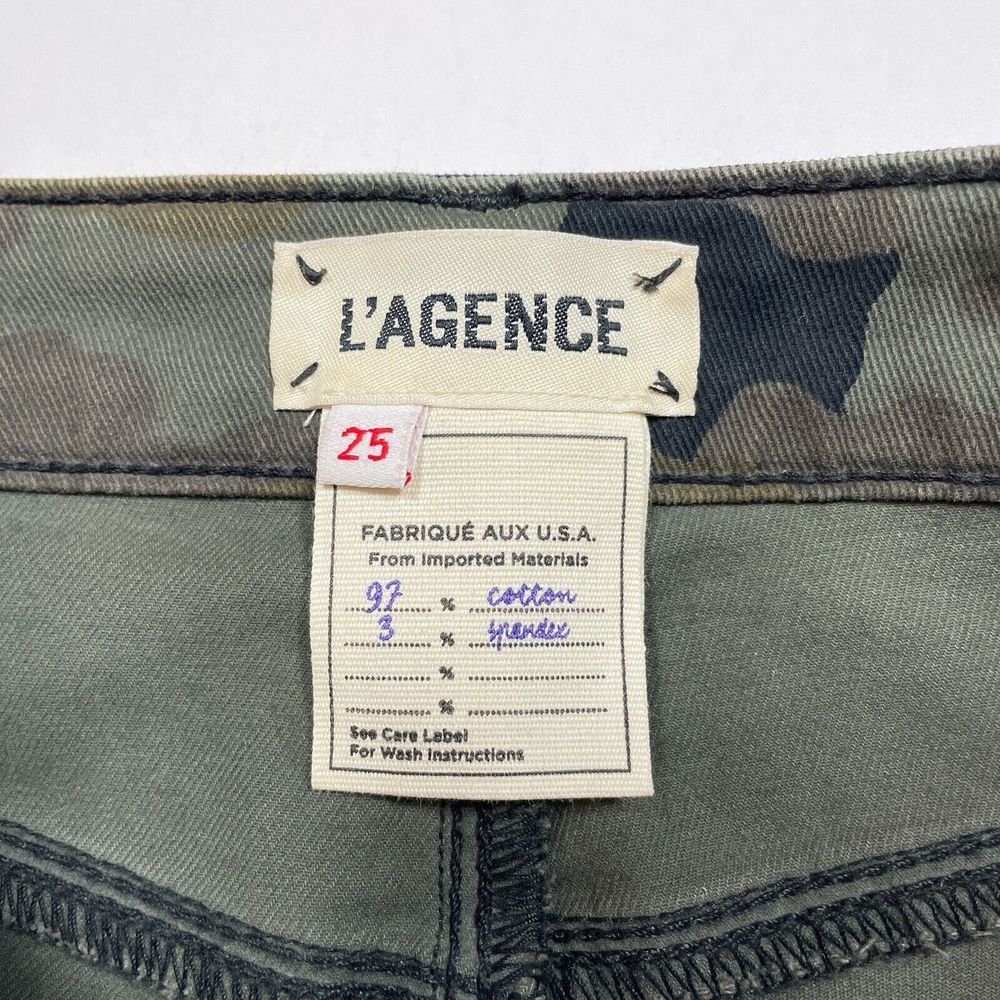 L'Agence Jeans Women's Size 25 Margot High Rise Skinny Camo Stone Tuxedo Stripe - Picture 6 of 9